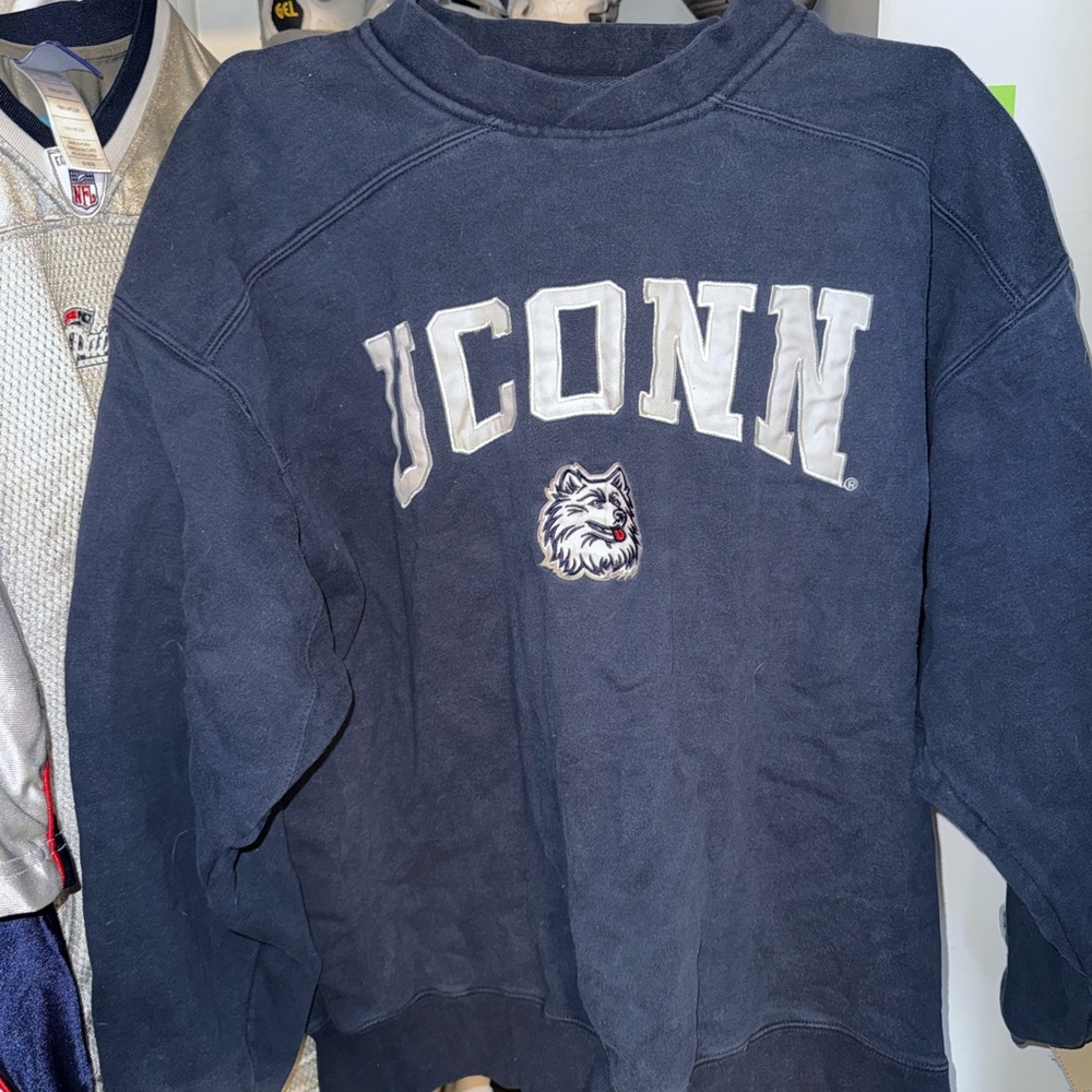 Vintage Adidas UCONN Navy Crewneck Sweatshirt